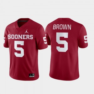 Oklahoma Sooners Marquise Brown Jersey College Football Crimson Game #5 Men
