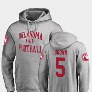 Oklahoma Sooners Marquise Brown Hoodie Men #5 College Football Neutral Zone Ash