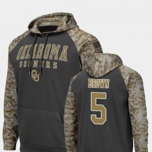 Oklahoma Sooners Marquise Brown Hoodie United We Stand Charcoal #5 Colosseum Football For Men