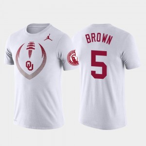 Oklahoma Sooners Marquise Brown T-Shirt Football Icon White Performance #5 Men's