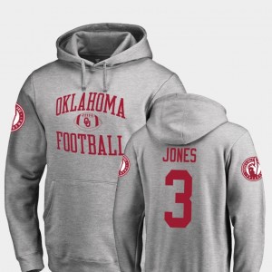 Oklahoma Sooners Mykel Jones Hoodie #3 Mens Neutral Zone College Football Ash