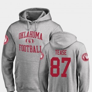 Oklahoma Sooners Myles Tease Hoodie #87 For Men's Ash College Football Neutral Zone