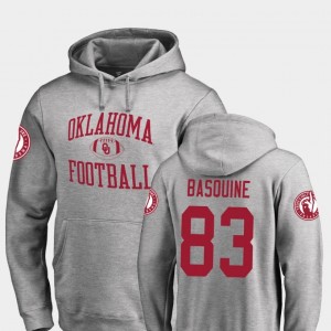 Oklahoma Sooners Nick Basquine Hoodie #83 College Football Mens Ash Neutral Zone