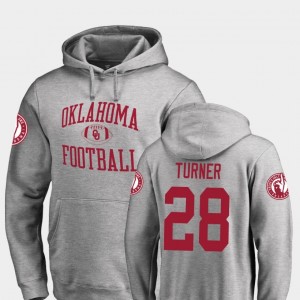 Oklahoma Sooners Reggie Turner Hoodie Ash #28 Men's College Football Neutral Zone