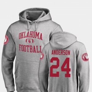 Oklahoma Sooners Rodney Anderson Hoodie College Football For Men #24 Neutral Zone Ash