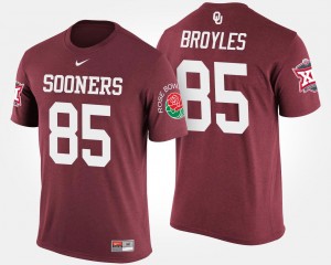 Oklahoma Sooners Ryan Broyles T-Shirt For Men's Crimson Big 12 Conference Rose Bowl #85 Bowl Game