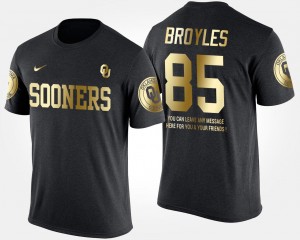 Oklahoma Sooners Ryan Broyles T-Shirt Gold Limited Black #85 Men Short Sleeve With Message