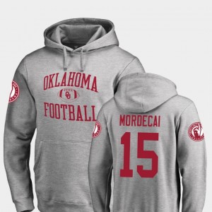 Oklahoma Sooners Tanner Mordecai Hoodie #15 College Football Men Neutral Zone Ash