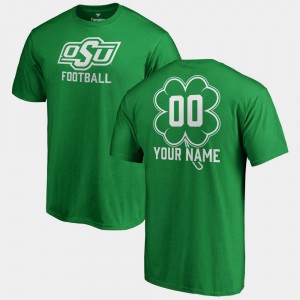 Oklahoma State Cowboys and Cowgirls Custom T-Shirt St. Patrick's Day #00 Kelly Green Mens Fanatics Big & Tall Dubliner