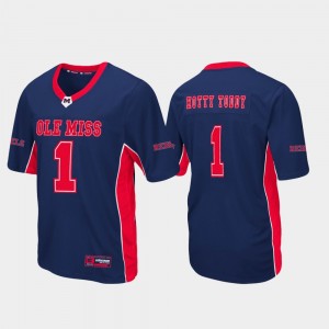 Ole Miss Rebels Jersey Mens #1 Navy Football Max Power