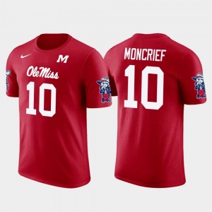 Ole Miss Rebels Donte Moncrief T-Shirt Red For Men's Jacksonville Jaguars Football #10 Future Stars