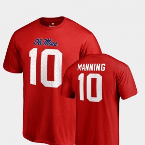Ole Miss Rebels Eli Manning T-Shirt For Men College Legends #10 Red Name & Number