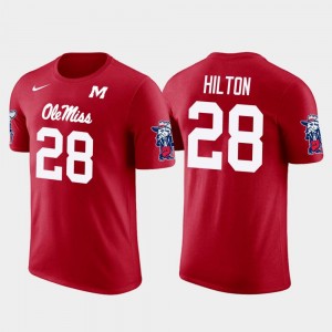 Ole Miss Rebels Mike Hilton T-Shirt Red For Men Pittsburgh Steelers Football #28 Future Stars