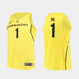 Oregon Ducks Bol Bol Jersey Authentic College Basketball Yellow Men's #1