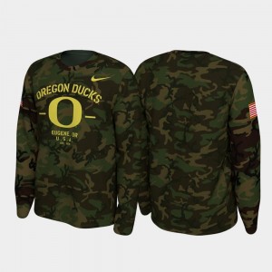 Oregon Ducks T-Shirt Legend Long Sleeve Camo 2019 Veterans Day For Men's