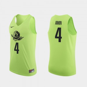 Oregon Ducks Ehab Amin Jersey Apple Green College Basketball For Men Authentic #4