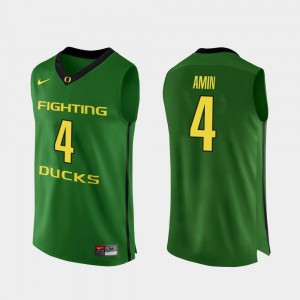 Oregon Ducks Ehab Amin Jersey College Basketball Apple Green Authentic Men #4