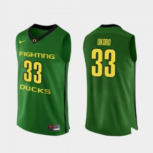 Oregon Ducks Francis Okoro Jersey For Men's Authentic Apple Green College Basketball #33