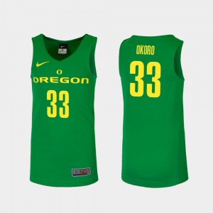 Oregon Ducks Francis Okoro Jersey College Basketball Replica #33 Green For Men's