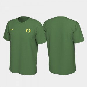 Oregon Ducks T-Shirt For Men's Left Chest Logo Green Legend