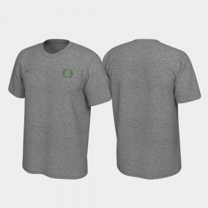Oregon Ducks T-Shirt Legend For Men Left Chest Logo Heathered Gray
