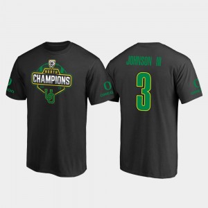 Oregon Ducks Johnny Johnson III T-Shirt 2019 PAC-12 North Football Division Champions Men's Black #3