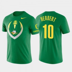 Oregon Ducks Justin Herbert T-Shirt Performance Men's Football Icon Green #10