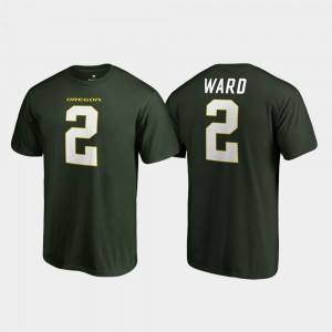 Oregon Ducks T.J. Ward T-Shirt Men Green College Legends Name & Number #2