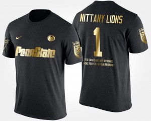 Penn State Nittany Lions T-Shirt Gold Limited No.1 Short Sleeve With Message For Men Black #1