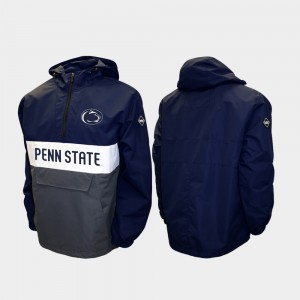 Penn State Nittany Lions Jacket Navy For Men Half-Zip Alpha Anorak Pullover