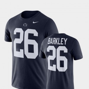 Penn State Nittany Lions Saquon Barkley T-Shirt #26 Navy College Football Name & Number For Men's
