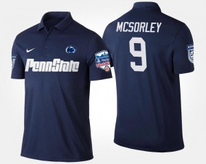 Penn State Nittany Lions Trace McSorley Polo #9 Navy Bowl Game Men Fiesta Bowl