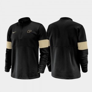 Purdue Boilermakers Jacket Half-Zip Performance Black 2019 Coaches Sideline For Men
