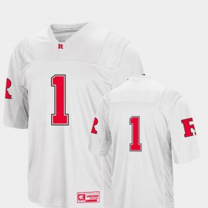 Rutgers Scarlet Knights Jersey White College Football #1 Colosseum Authentic Men