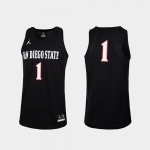 San Diego State Aztecs Jersey Replica #1 Black Mens College Basketball
