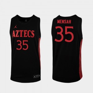 San Diego State Aztecs Joel Mensah Jersey #35 Black Replica Mens 2019-20 College Basketball