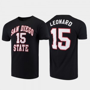 San Diego State Aztecs Kawhi Leonard T-Shirt Black For Men's College Basketball Original Retro Brand College Alumni Basketball #15