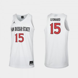 San Diego State Aztecs Kawhi Leonard Jersey White Replica #15 Men College Basketball