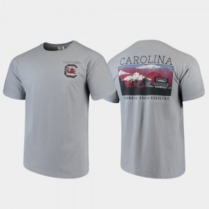 South Carolina Gamecocks T-Shirt Comfort Colors Gray Campus Scenery Men's