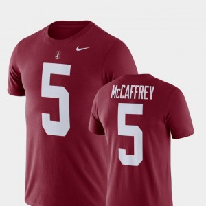 Stanford Cardinal Christian McCaffrey T-Shirt College Football Mens Cardinal Name & Number #5