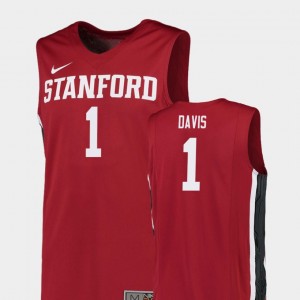 Stanford Cardinal Daejon Davis Jersey Men's College Basketball #1 Replica Red