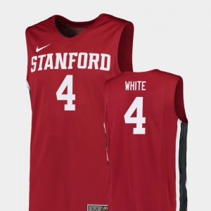 Stanford Cardinal Isaac White Jersey Men Red #4 College Basketball Replica