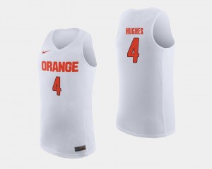 Syracuse Orange Elijah Hughes Jersey College Basketball White For Men's #4