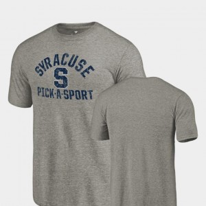 Syracuse Orange T-Shirt Tri-Blend Distressed Gray For Men's Pick-A-Sport
