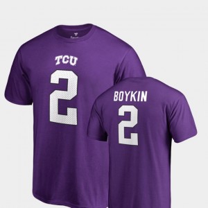 TCU Horned Frogs Trevone Boykin T-Shirt For Men's #2 Name & Number College Legends Purple