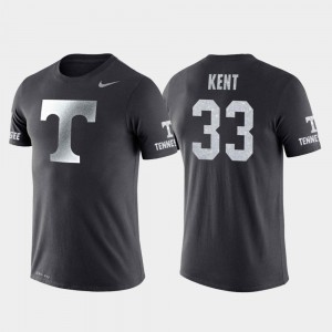 Tennessee Volunteers Zach Kent T-Shirt College Basketball Performance For Men's Travel #33 Anthracite