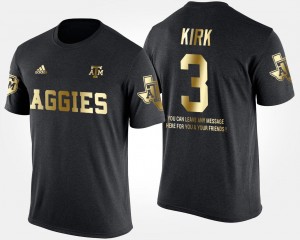 Texas A&M Aggies Christian Kirk T-Shirt Mens Black #3 Gold Limited Short Sleeve With Message