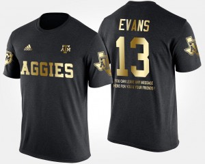 Texas A&M Aggies Mike Evans T-Shirt Short Sleeve With Message Gold Limited #13 Black For Men's