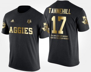 Texas A&M Aggies Ryan Tannehill T-Shirt Gold Limited Short Sleeve With Message Black For Men #17