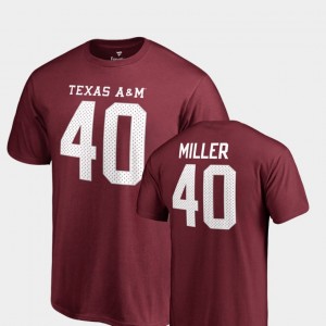 Texas A&M Aggies Von Miller T-Shirt Maroon Name & Number #40 College Legends Mens